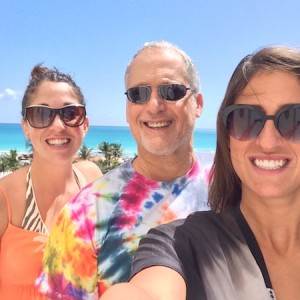 Shayne, Dad & Kristy on their balcony at Loews Miami Beach