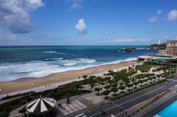 View of the Grand Plage, Hotel du Palais and lighthouse from my flat.